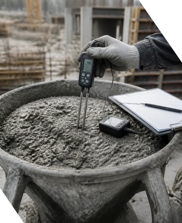 Контроль температуры бетонной смеси при укладке в Невинномысске